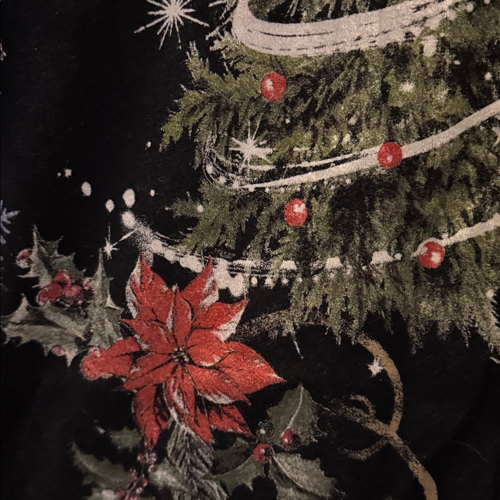 🌲 Jess & Jane Evergreen Christmas Tree Black Holiday Long Sleeve Top 🌲 - Picture 5 of 6